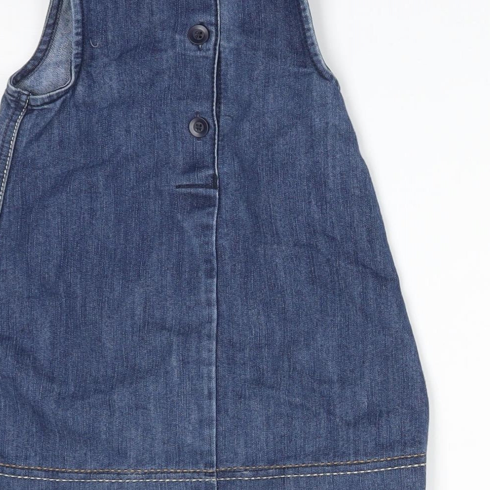 NEXT Girls Blue  Cotton A-Line  Size 12-18 Months  Round Neck
