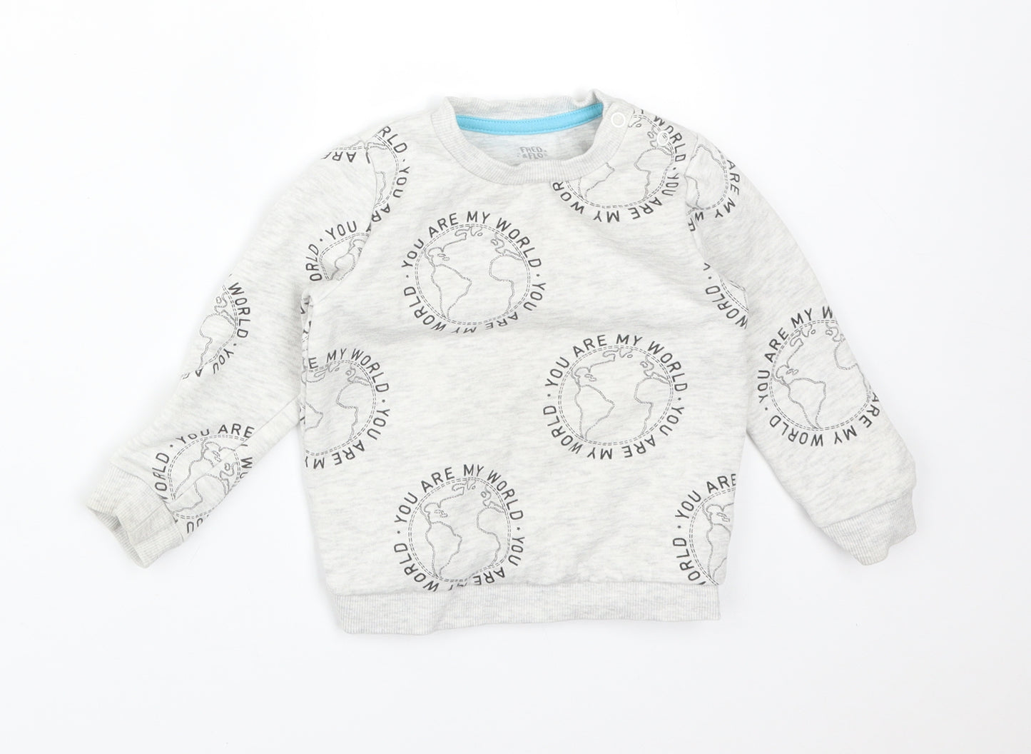 F&F Baby Grey  Cotton Basic T-Shirt Size 9-12 Months Crew Neck  - YOU ARE MY WORLD