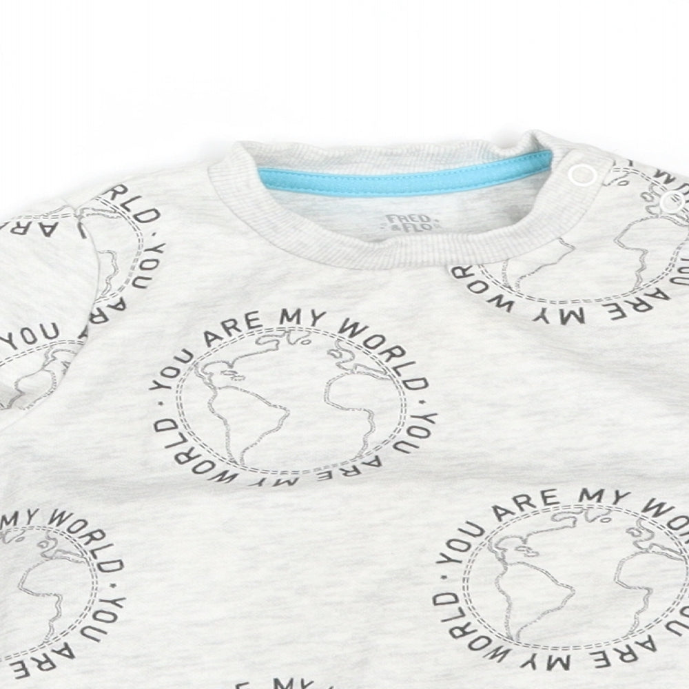 F&F Baby Grey  Cotton Basic T-Shirt Size 9-12 Months Crew Neck  - YOU ARE MY WORLD