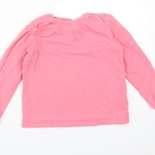 NEXT Girls Pink  Cotton Basic T-Shirt Size 18-24 Months Round Neck