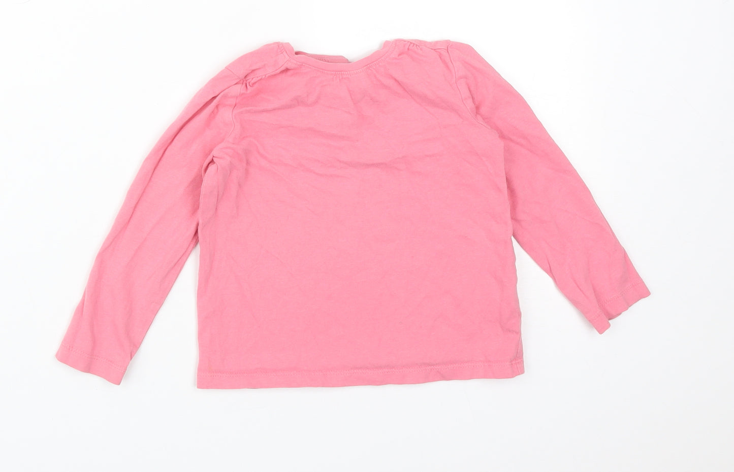 NEXT Girls Pink  Cotton Basic T-Shirt Size 18-24 Months Round Neck