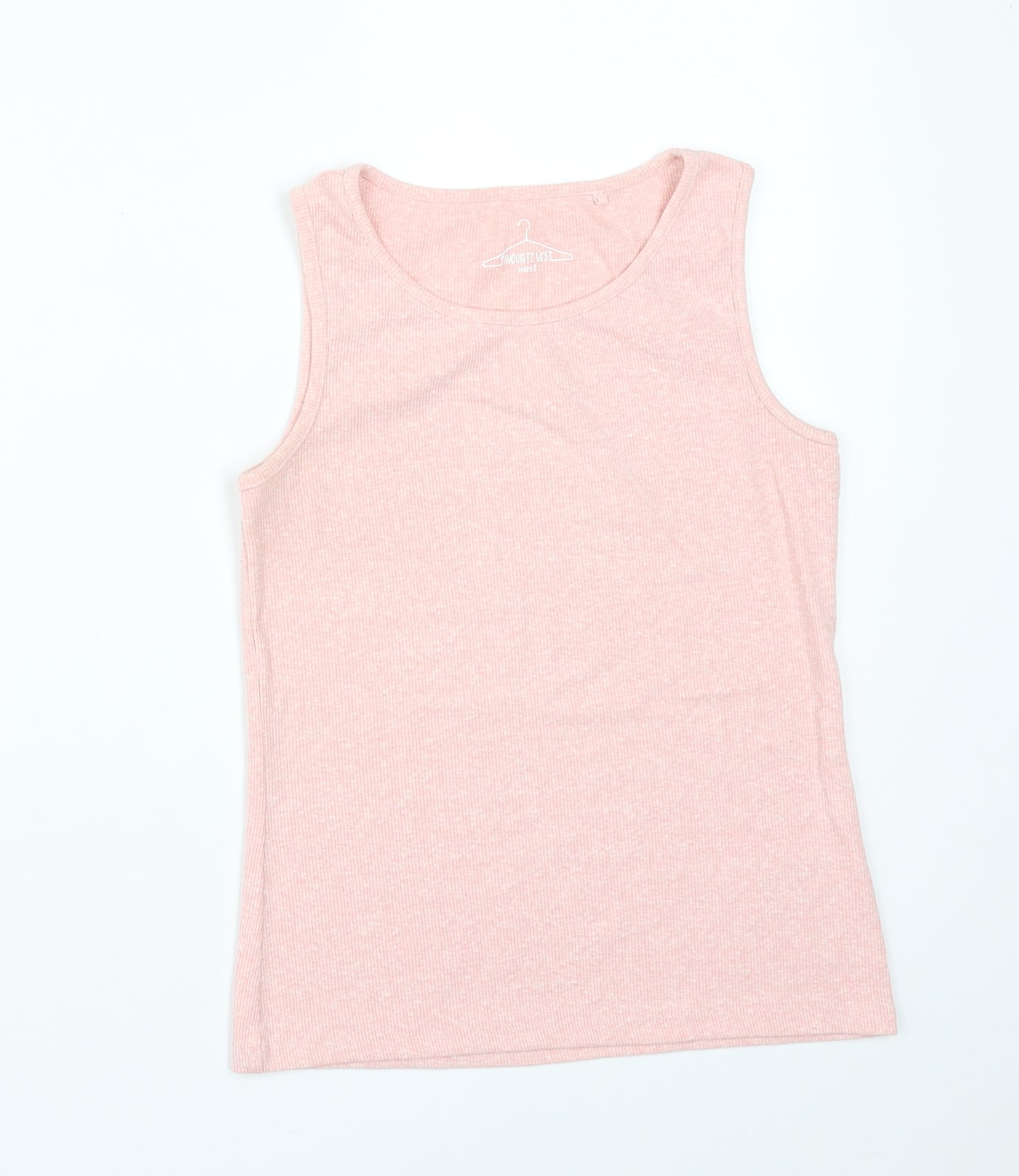 NEXT Girls Pink  Polyester Basic Tank Size 11 Years Round Neck