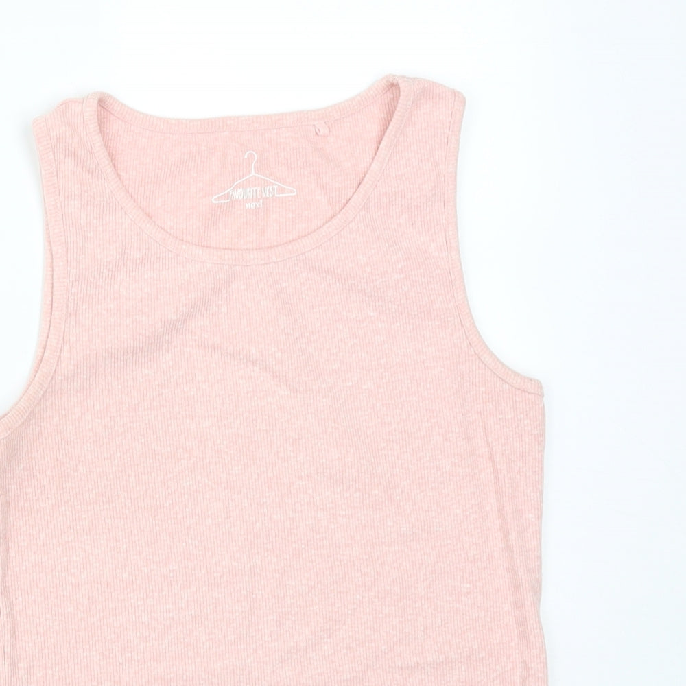 NEXT Girls Pink  Polyester Basic Tank Size 11 Years Round Neck