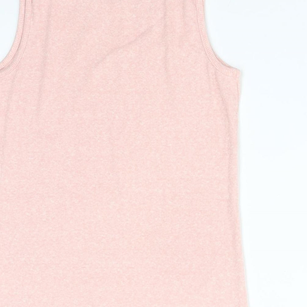 NEXT Girls Pink  Polyester Basic Tank Size 11 Years Round Neck