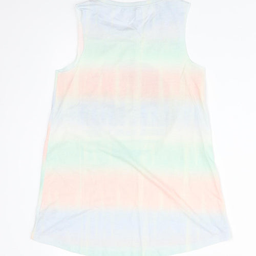 NEXT Girls Multicoloured  Polyester Basic Tank Size 10 Years Round Neck  - PALM TREES