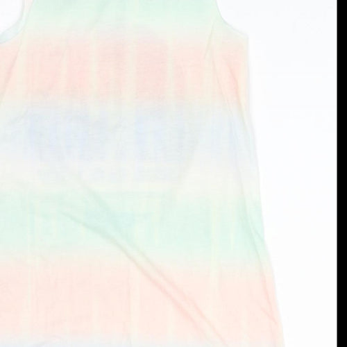 NEXT Girls Multicoloured  Polyester Basic Tank Size 10 Years Round Neck  - PALM TREES