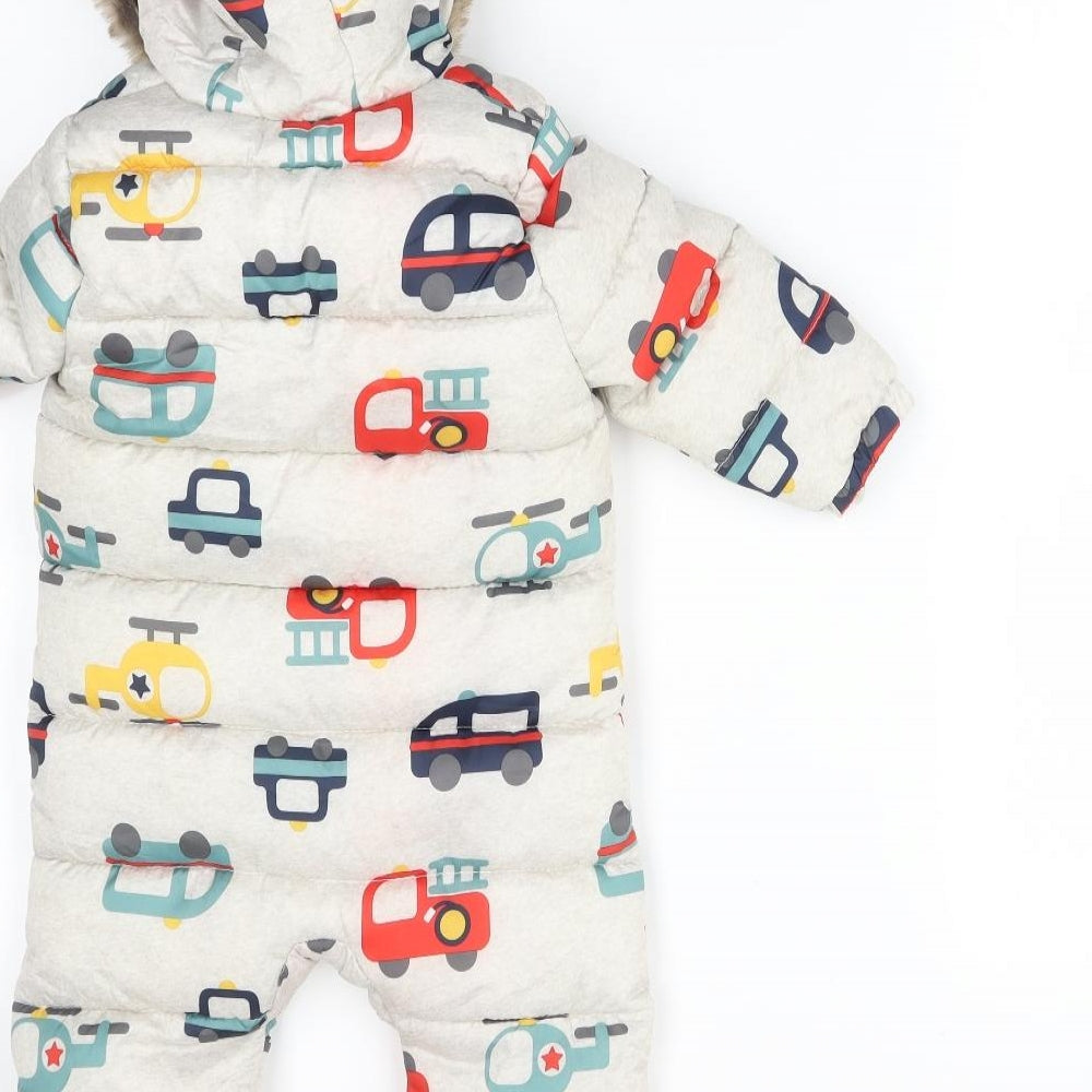 F&F Boys Beige   Overcoat Coat Size 9-12 Months    - CARS