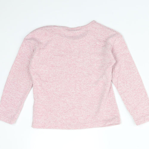 Primark Girls Pink  Viscose Basic T-Shirt Size 4-5 Years Round Neck  - TEAM UNICORN