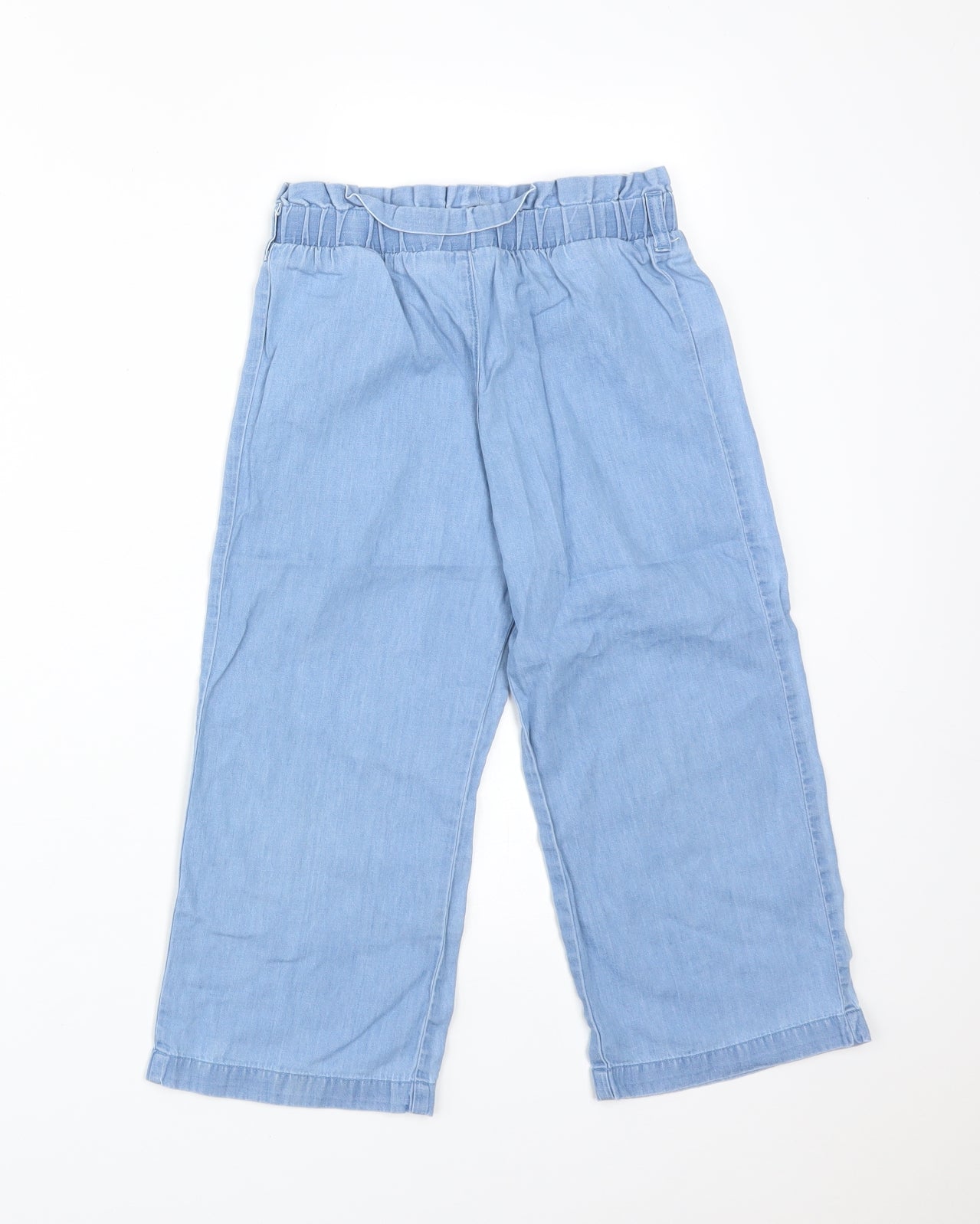 M&Co Girls Blue  Cotton  Trousers Size 6-7 Years  Regular
