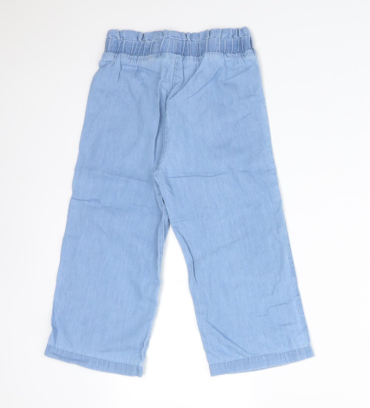 M&Co Girls Blue  Cotton  Trousers Size 6-7 Years  Regular