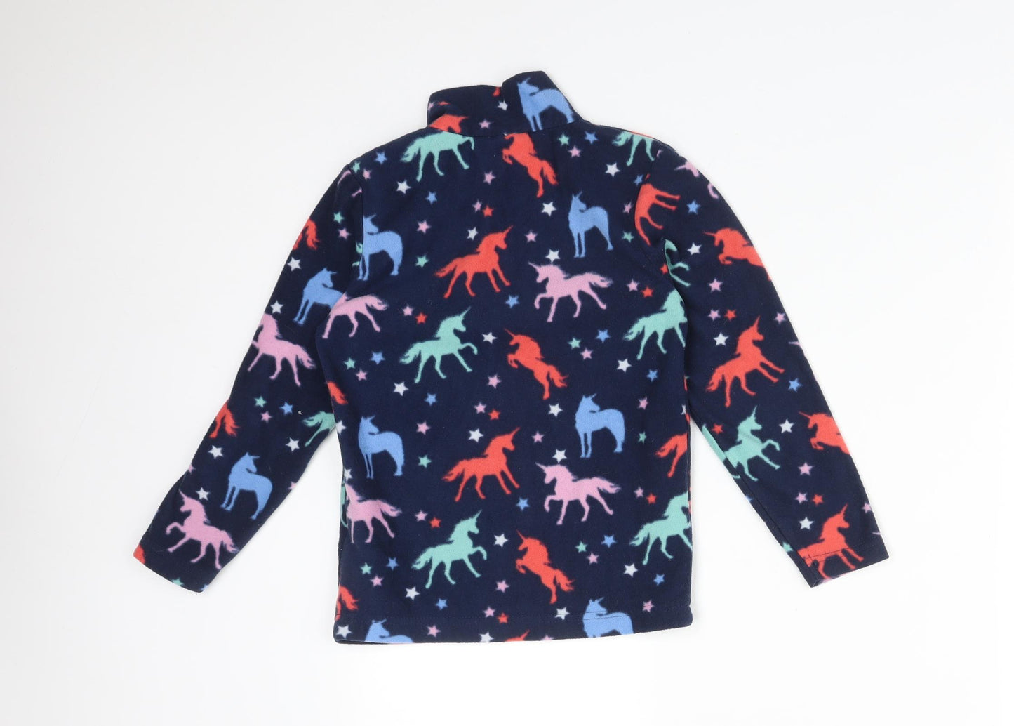 Mountain Warehouse Girls Multicoloured High Neck Animal Print Polyester Pullover Jumper Size 5-6 Years   - UNICORN