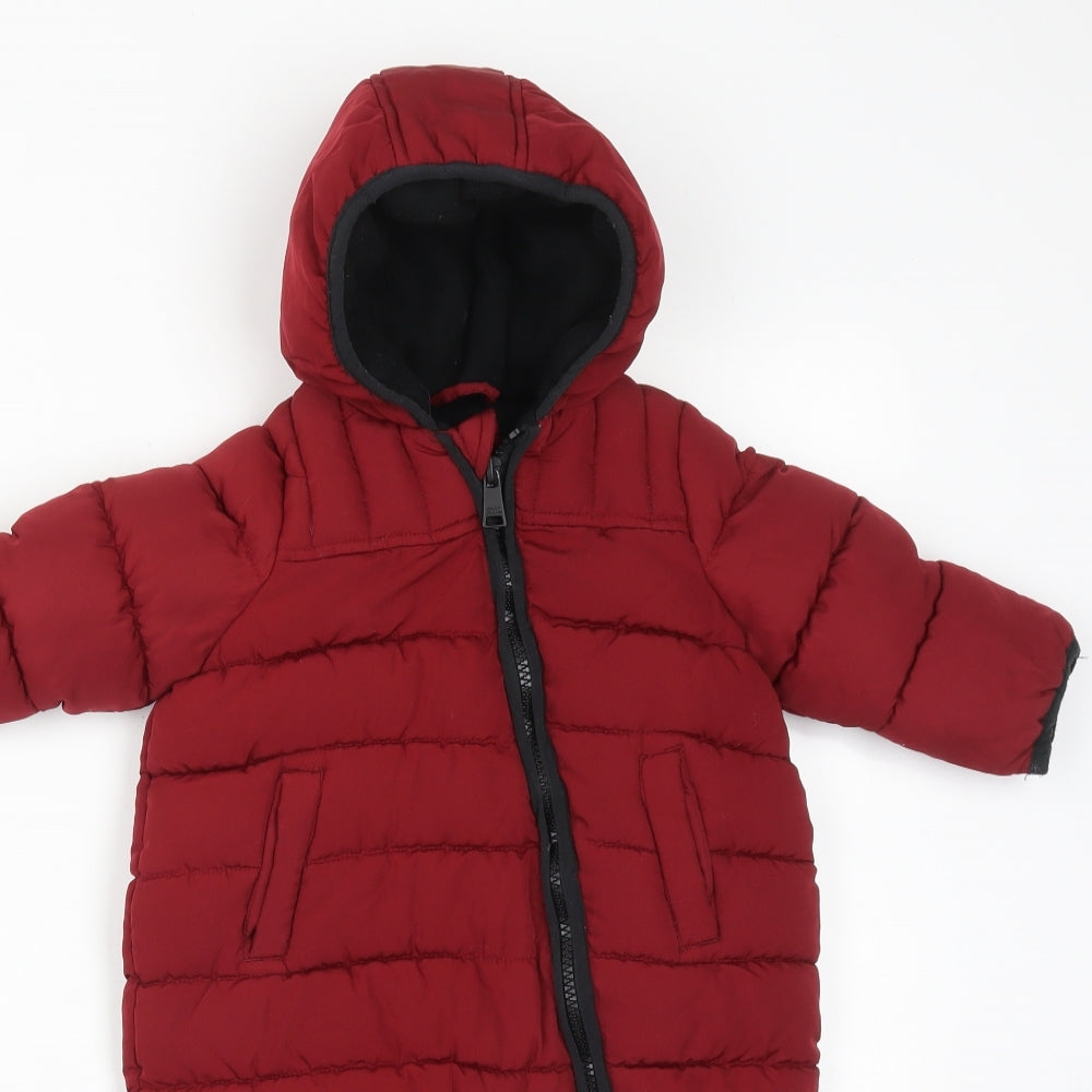 DKNY JEANS Boys Red   Overcoat Coat Size 6-9 Months