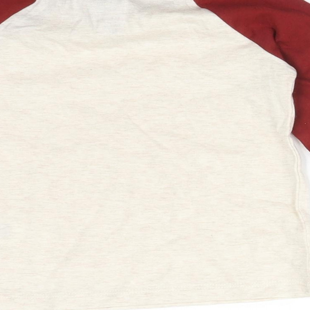 FRED&FLO Boys Multicoloured Colourblock Cotton Basic T-Shirt Size 6-9 Months Crew Neck