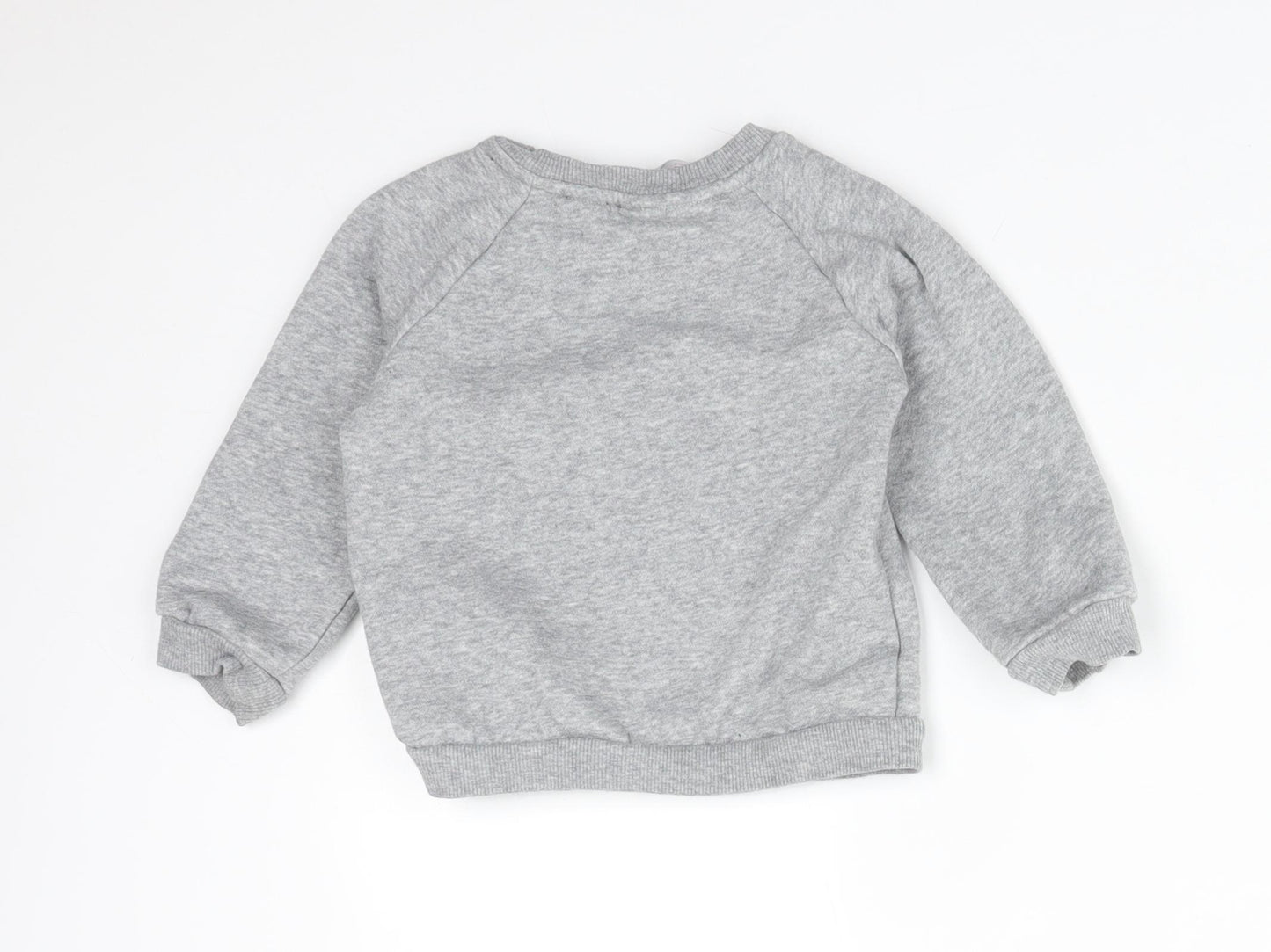 adidas Boys Grey  Cotton Basic T-Shirt Size 9-12 Months Crew Neck  - ADIDAS