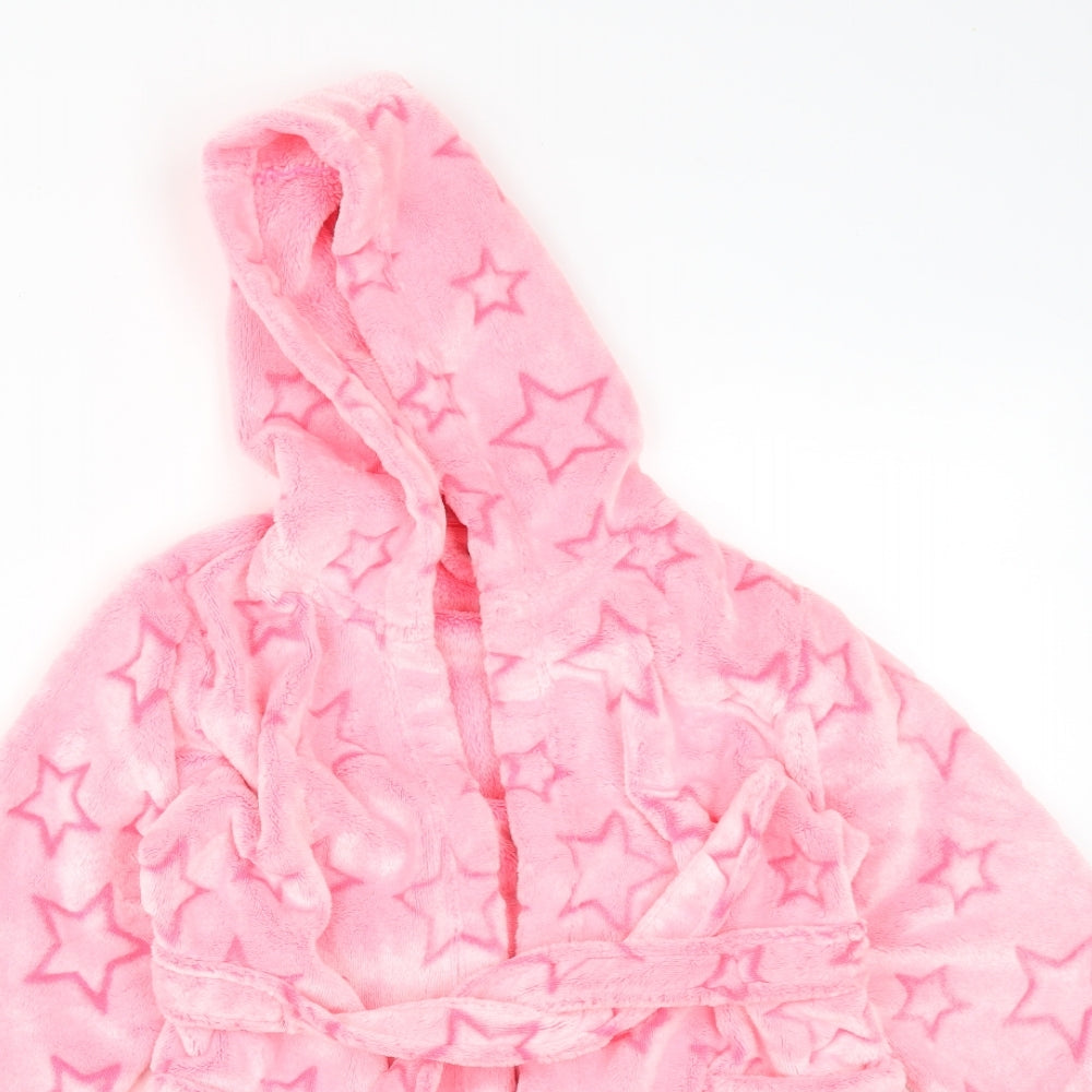 Matalan Girls Pink Solid Polyester  Robe Size 6-7 Years   - STARS