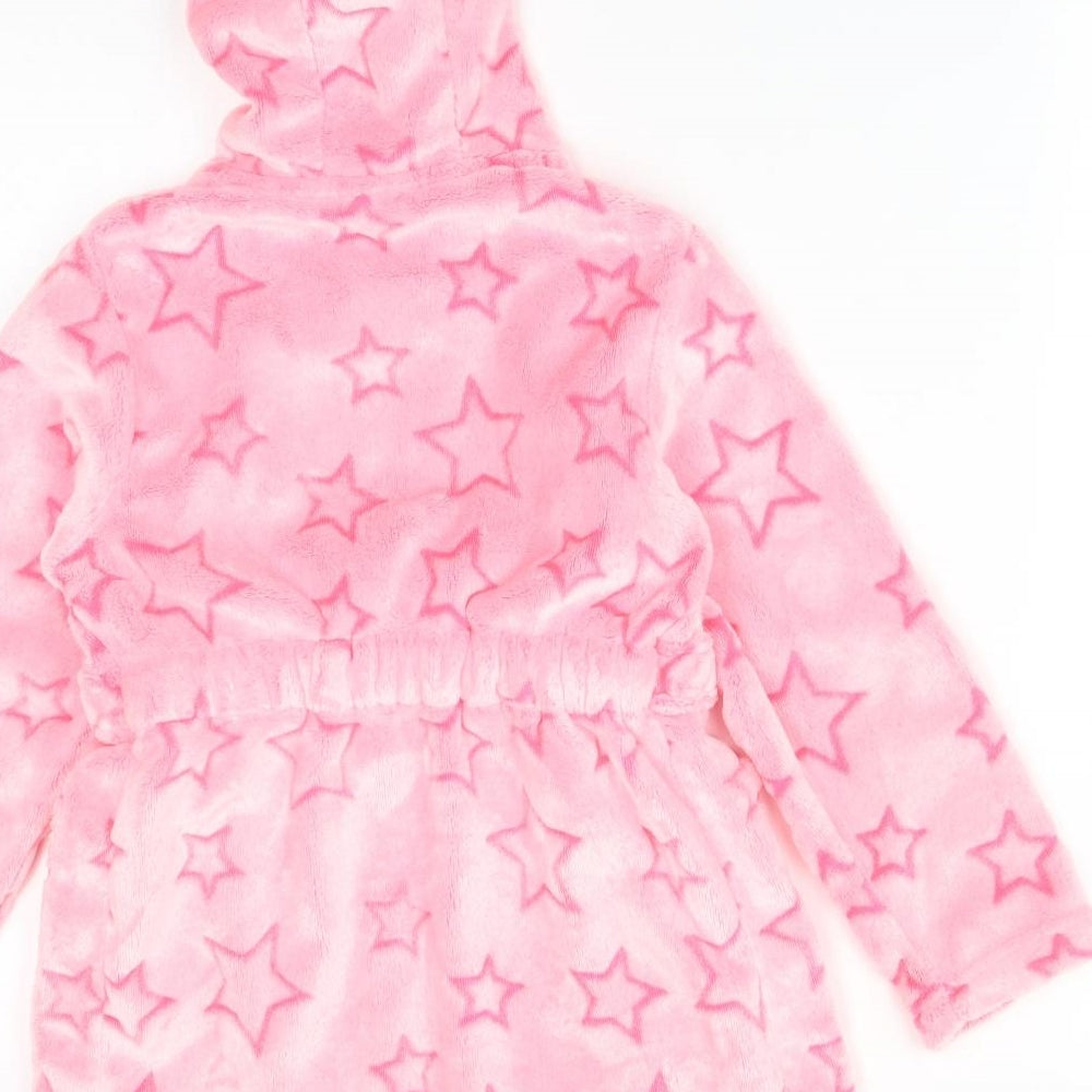 Matalan Girls Pink Solid Polyester  Robe Size 6-7 Years   - STARS