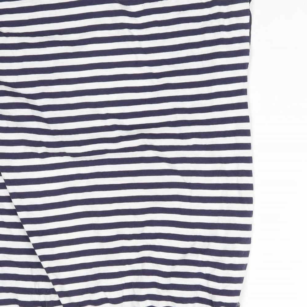 NEXT Womens Multicoloured Striped Cotton Basic T-Shirt Size 10 Round Neck