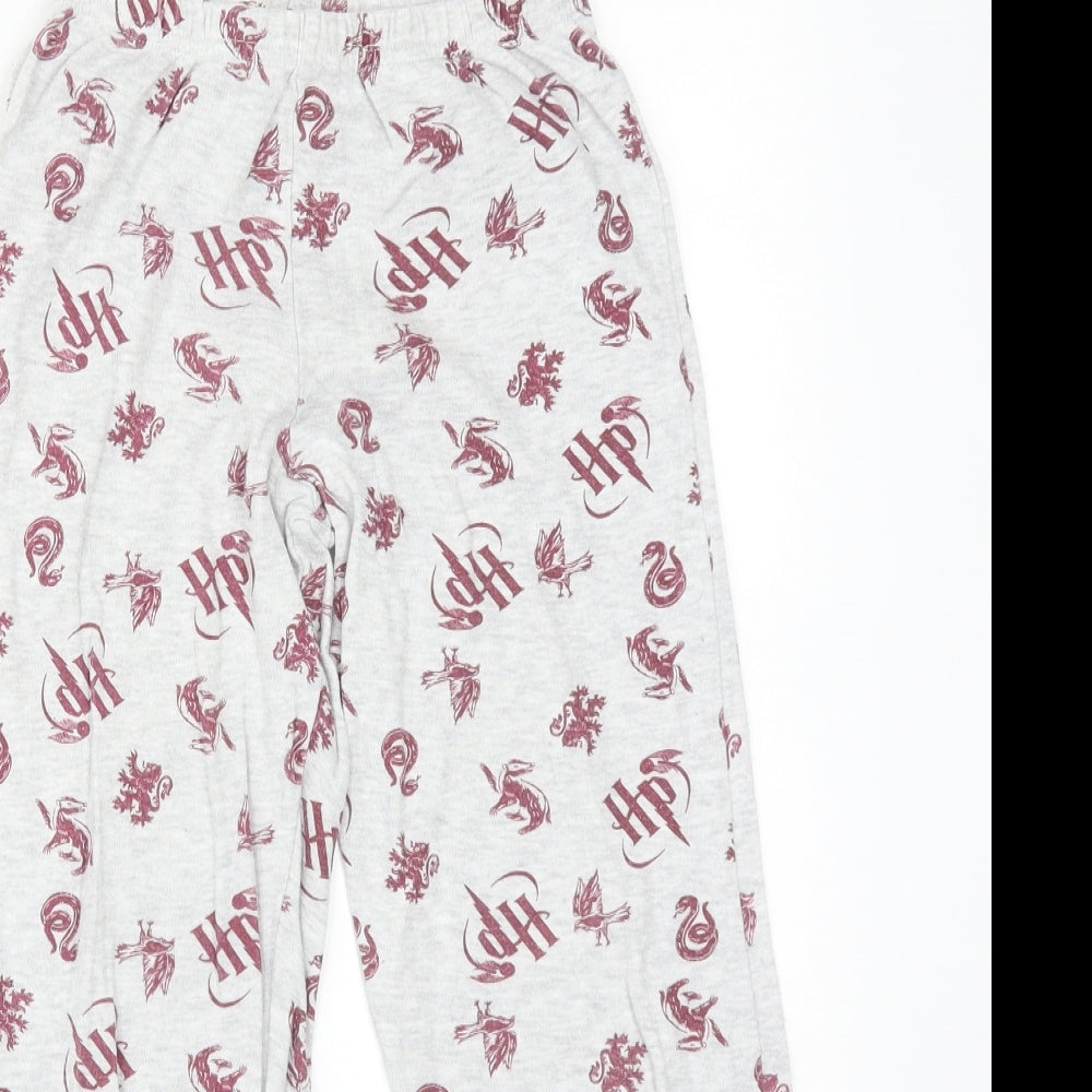 Harry Potter Girls Grey Solid Cotton  Pyjama Pants Size 7-8 Years