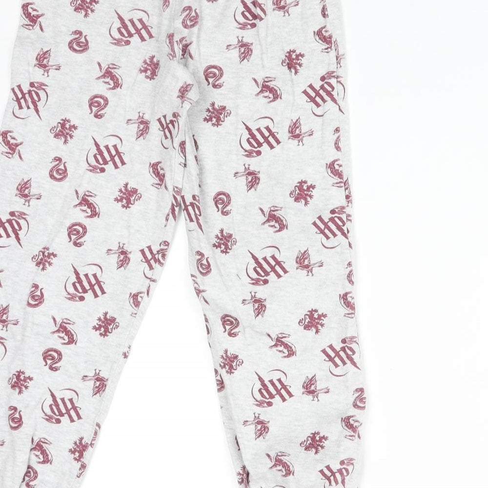Harry Potter Girls Grey Solid Cotton  Pyjama Pants Size 7-8 Years