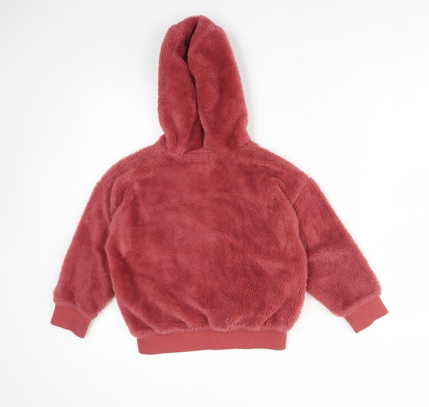 F&F Girls Pink  Polyester Full Zip Hoodie Size 6-7 Years