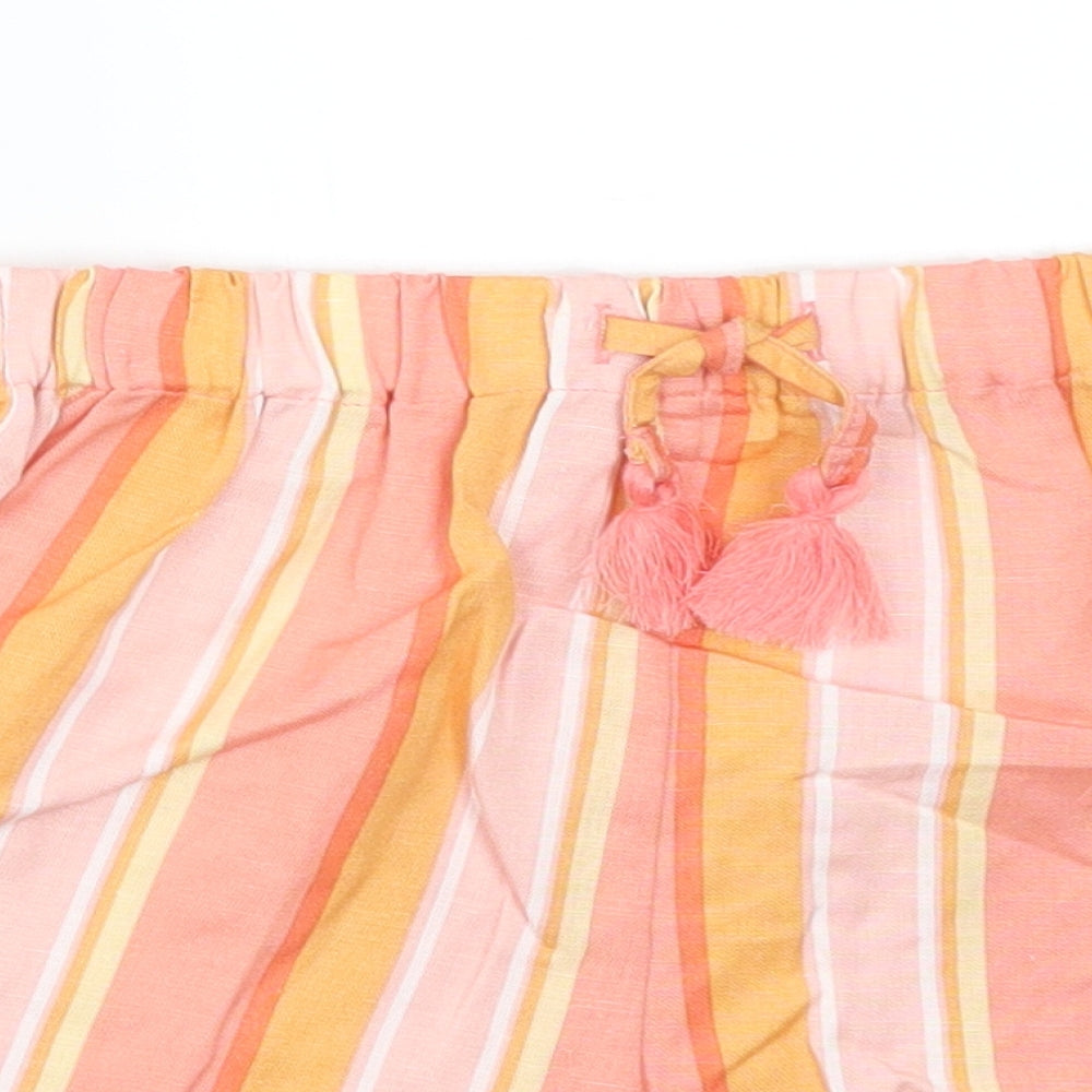 F&F Girls Multicoloured Striped Cotton  Shorts Size 7-8 Years  Regular