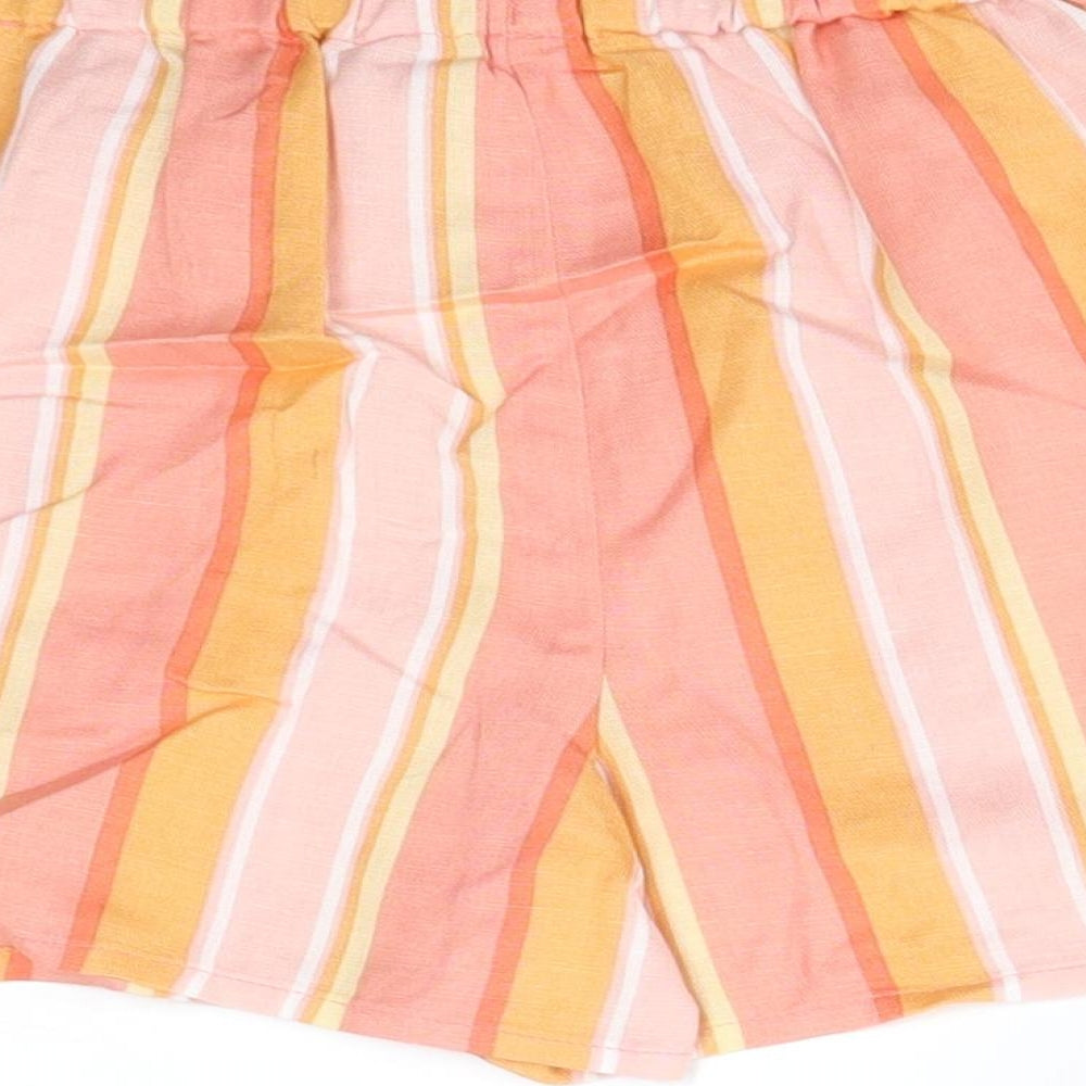 F&F Girls Multicoloured Striped Cotton  Shorts Size 7-8 Years  Regular