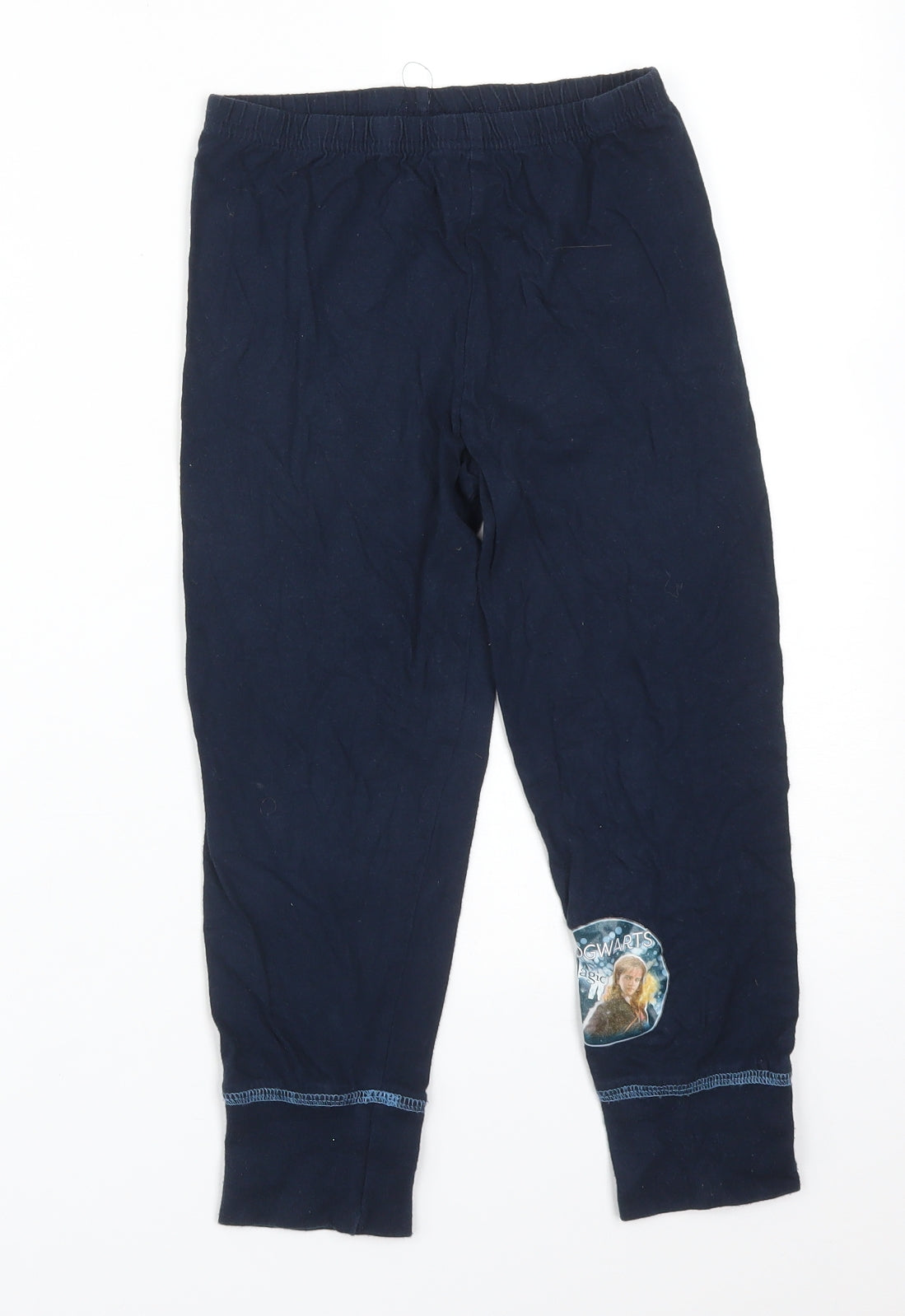 Harry Potter Girls Blue Solid Cotton  Pyjama Pants Size 7-8 Years   - HOGWARTS MAGIC