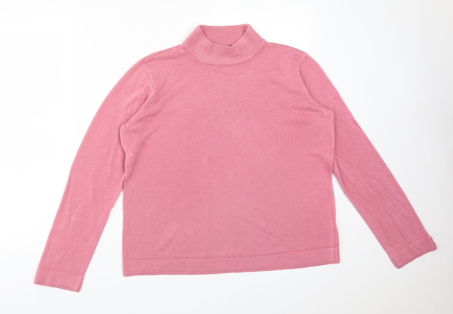 BM Womens Pink  Acrylic Basic T-Shirt Size M High Neck