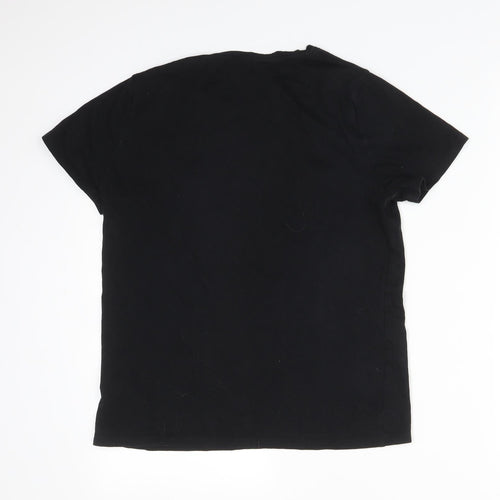 New Look Womens Black  Cotton Basic T-Shirt Size 10 Crew Neck - YING YANG. TAKE YOUR TIME