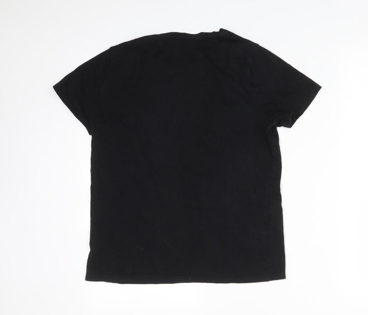 New Look Womens Black  Cotton Basic T-Shirt Size 10 Crew Neck - YING YANG. TAKE YOUR TIME