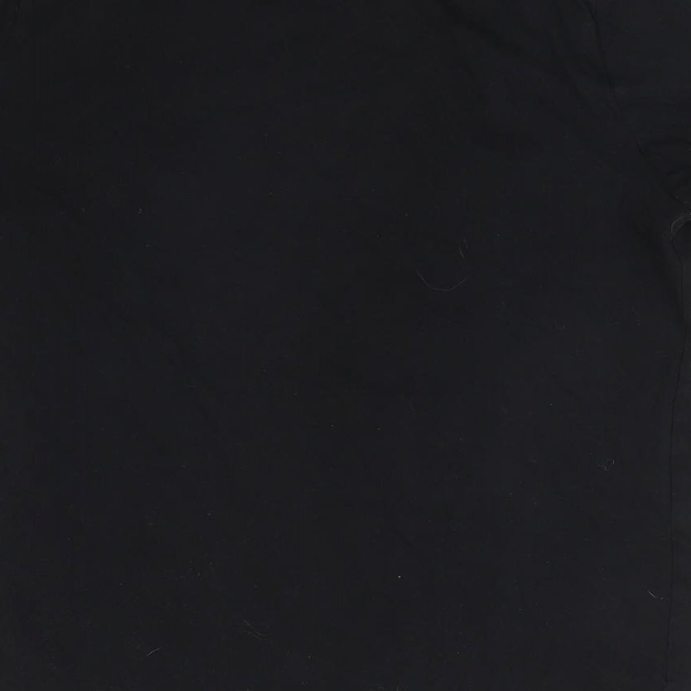 New Look Womens Black  Cotton Basic T-Shirt Size 10 Crew Neck - YING YANG. TAKE YOUR TIME