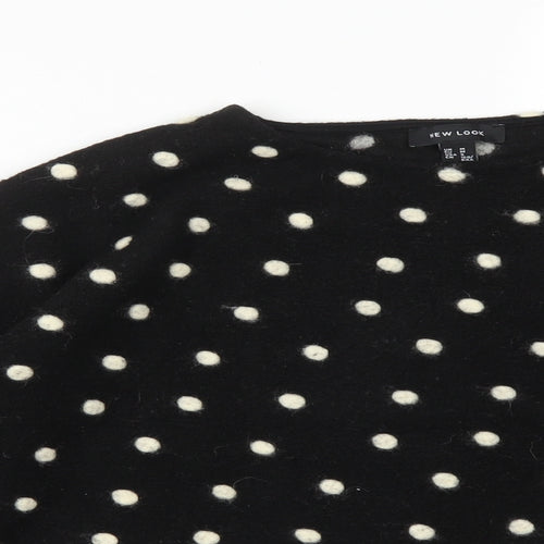 New Look Womens  Polka Dot Acrylic Basic T-Shirt Size M Crew Neck