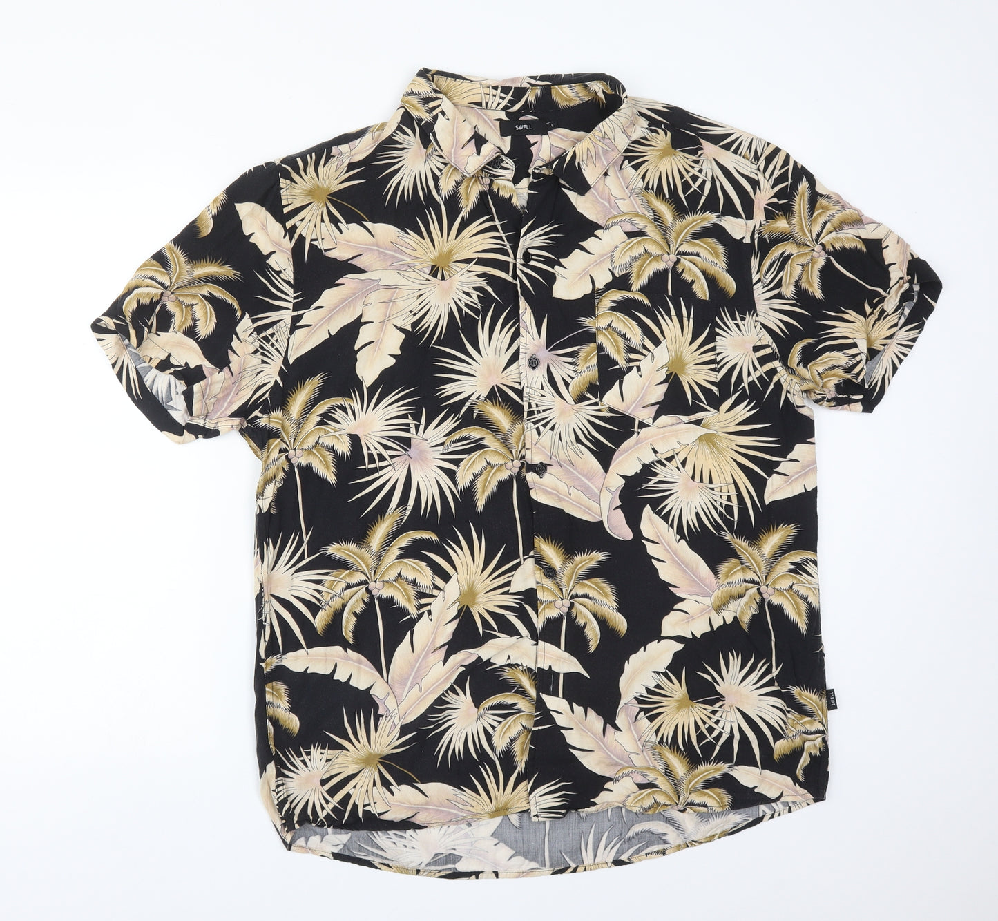 SWELL Mens Multicoloured Floral   Button-Up Size L Collared
