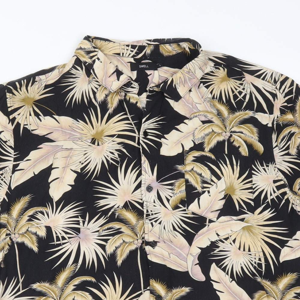 SWELL Mens Multicoloured Floral   Button-Up Size L Collared