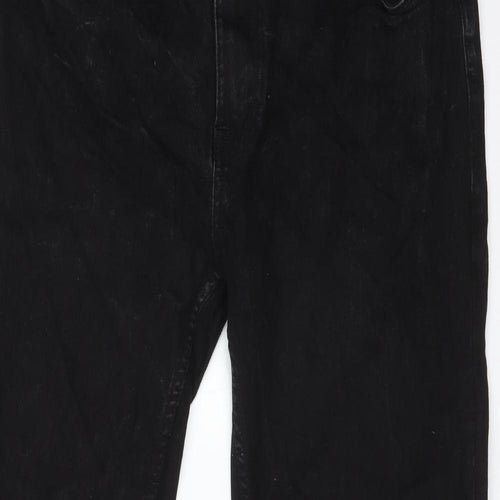 Peacocks Mens Black  Cotton Straight Jeans Size 38 L30 in Slim