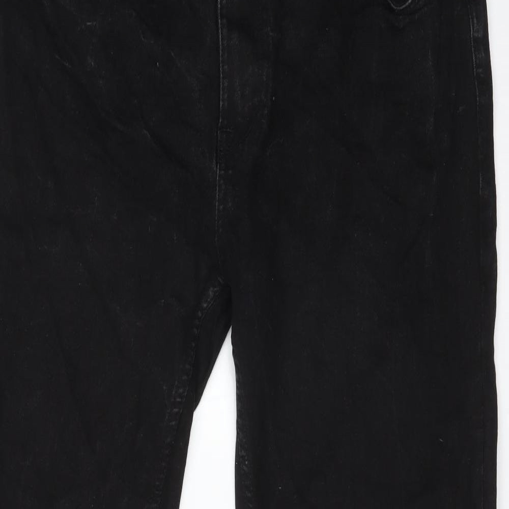 Peacocks Mens Black  Cotton Straight Jeans Size 38 L30 in Slim