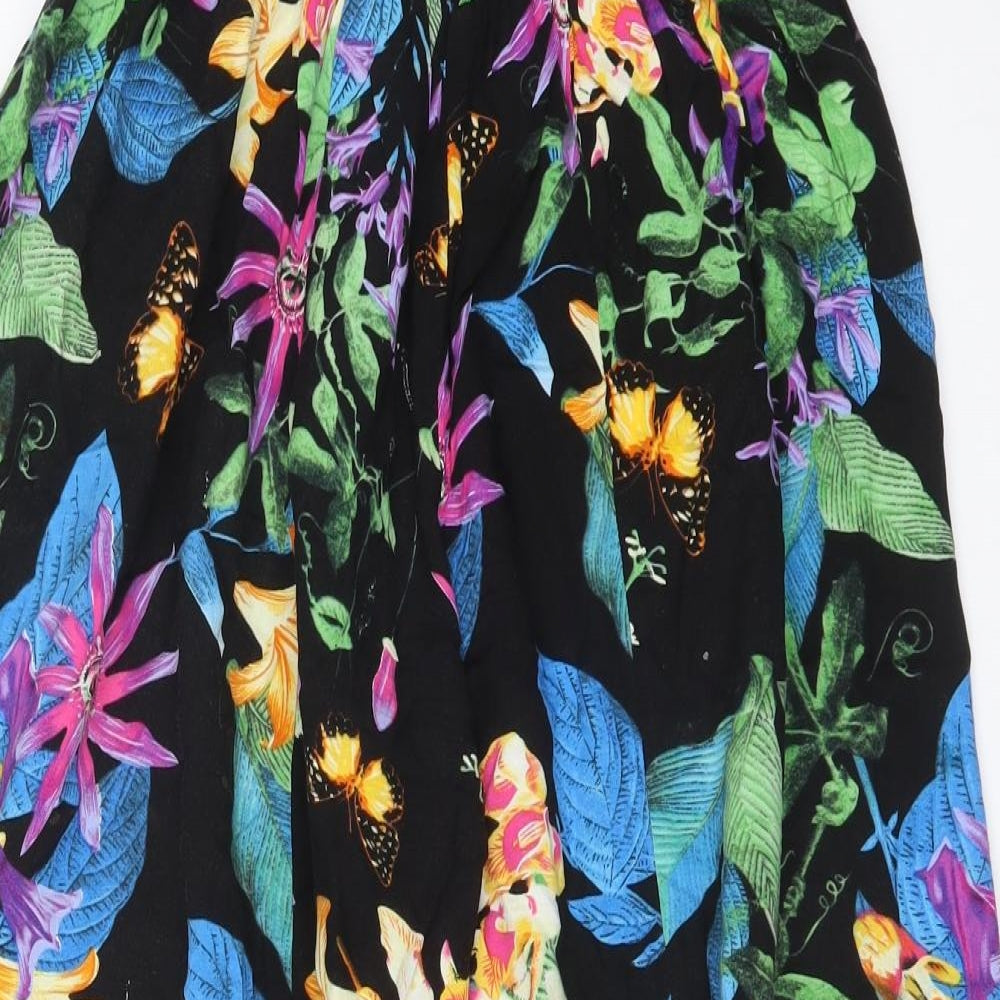 M&S Womens Multicoloured Floral Viscose Bloomer Trousers Size M L24 in Regular