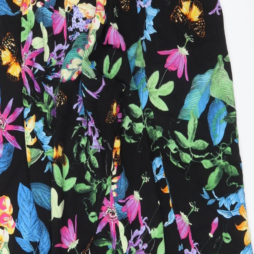 M&S Womens Multicoloured Floral Viscose Bloomer Trousers Size M L24 in Regular