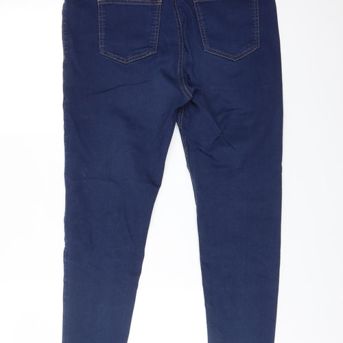 M&S Womens Blue  Cotton Jegging Leggings Size 14 L26 in