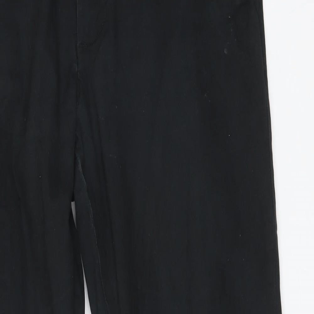 M&S Mens Black  Cotton Chino Trousers Size 32 L29 in Regular