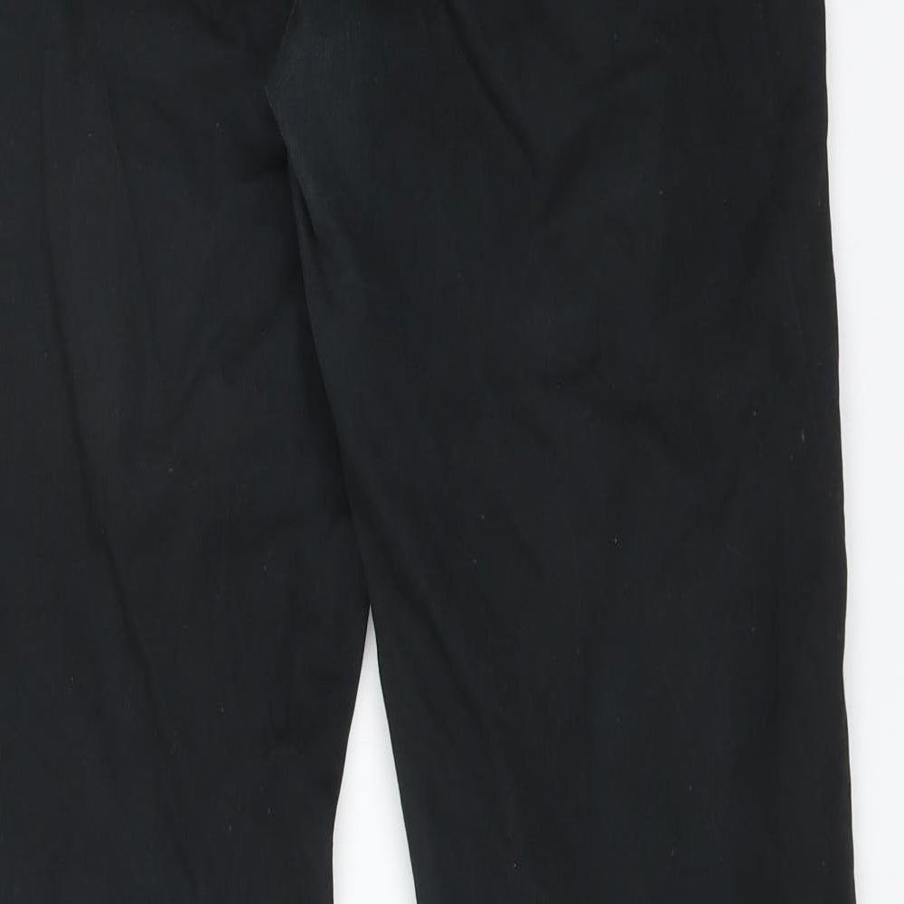 M&S Mens Black  Cotton Chino Trousers Size 32 L29 in Regular