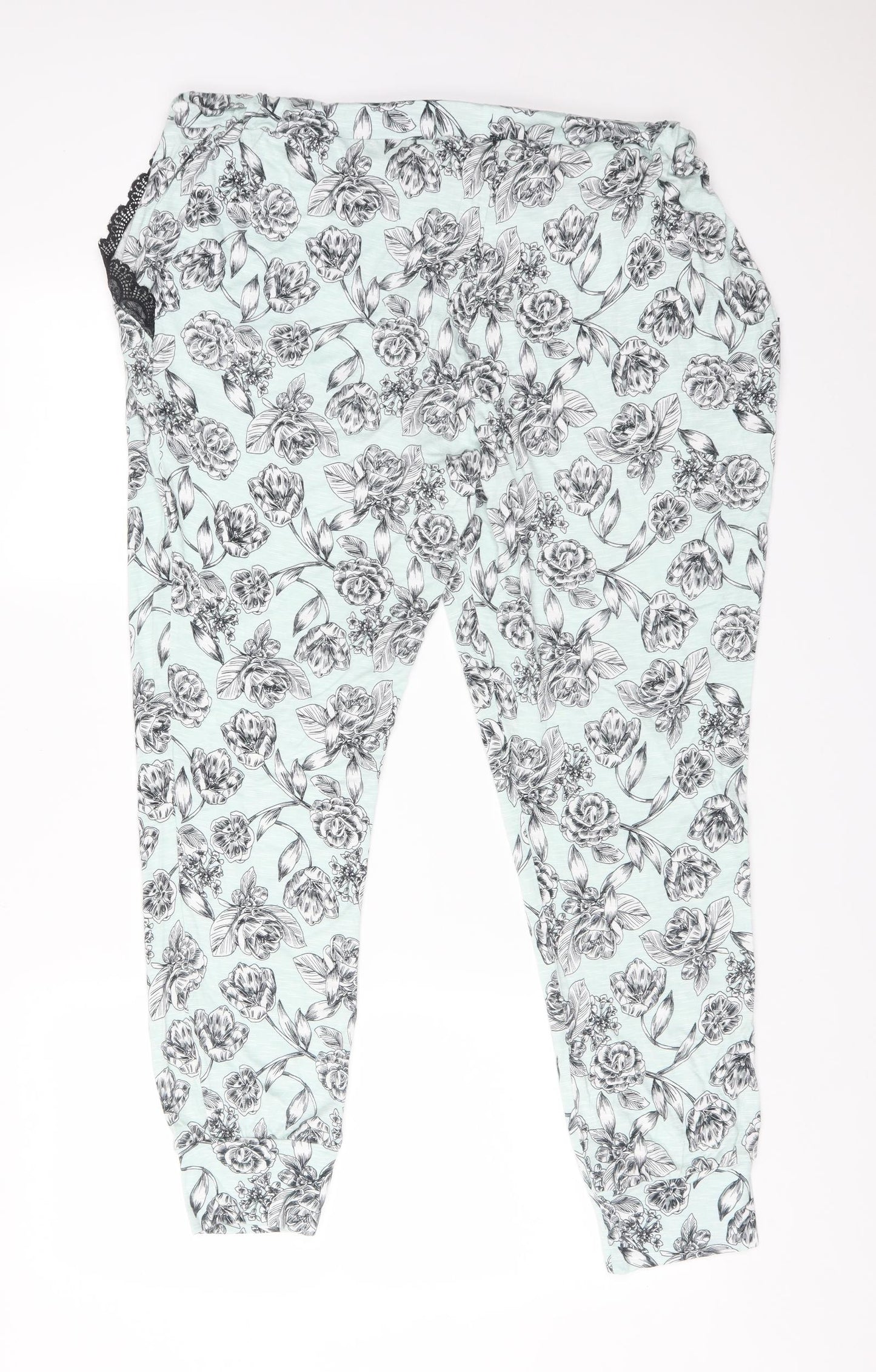 Primark Womens Multicoloured Floral Viscose  Pyjama Pants Size L
