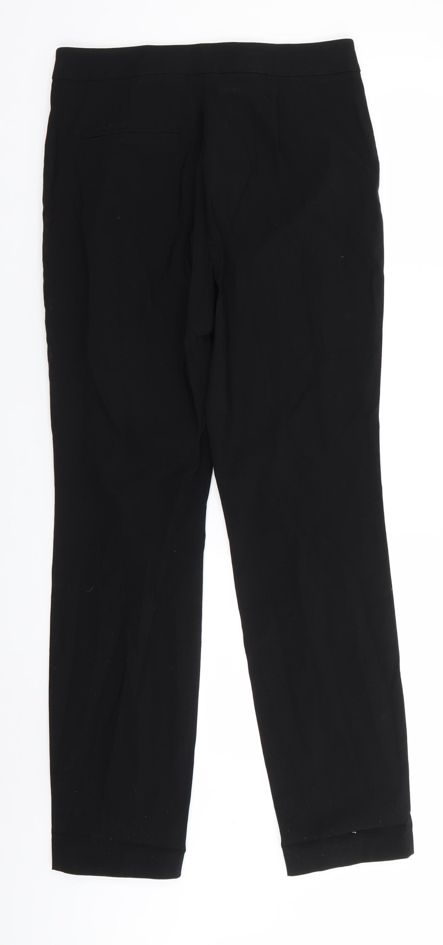 Papaya Womens Black  Viscose Trousers  Size 12 L28.5 in Regular