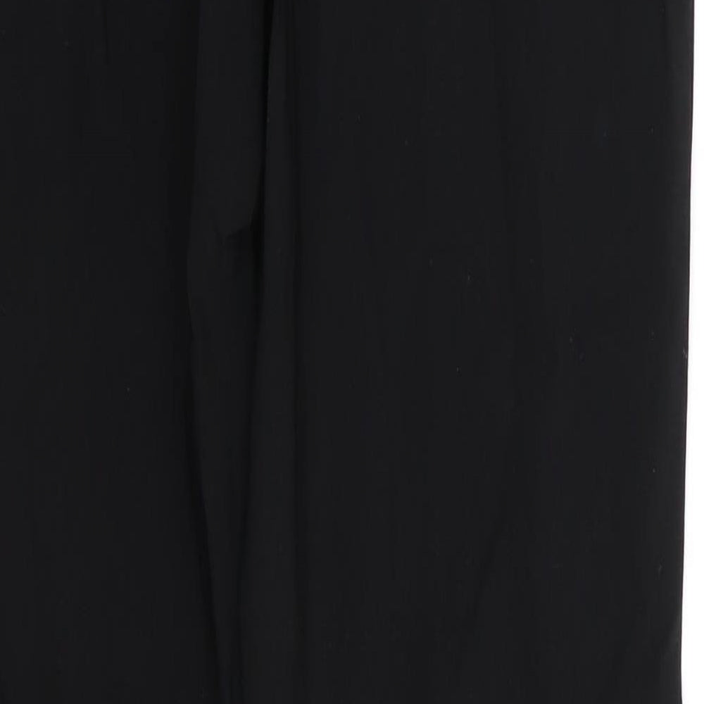 Papaya Womens Black  Viscose Trousers  Size 12 L28.5 in Regular