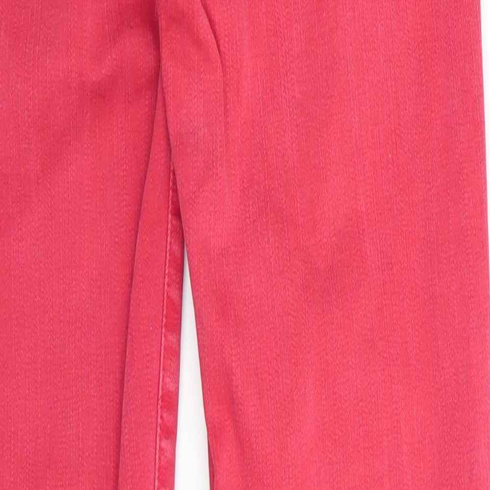 7 For All Mankind Womens Red  Cotton Skinny Jeans  L27 in   - Deep coral Freyed hems