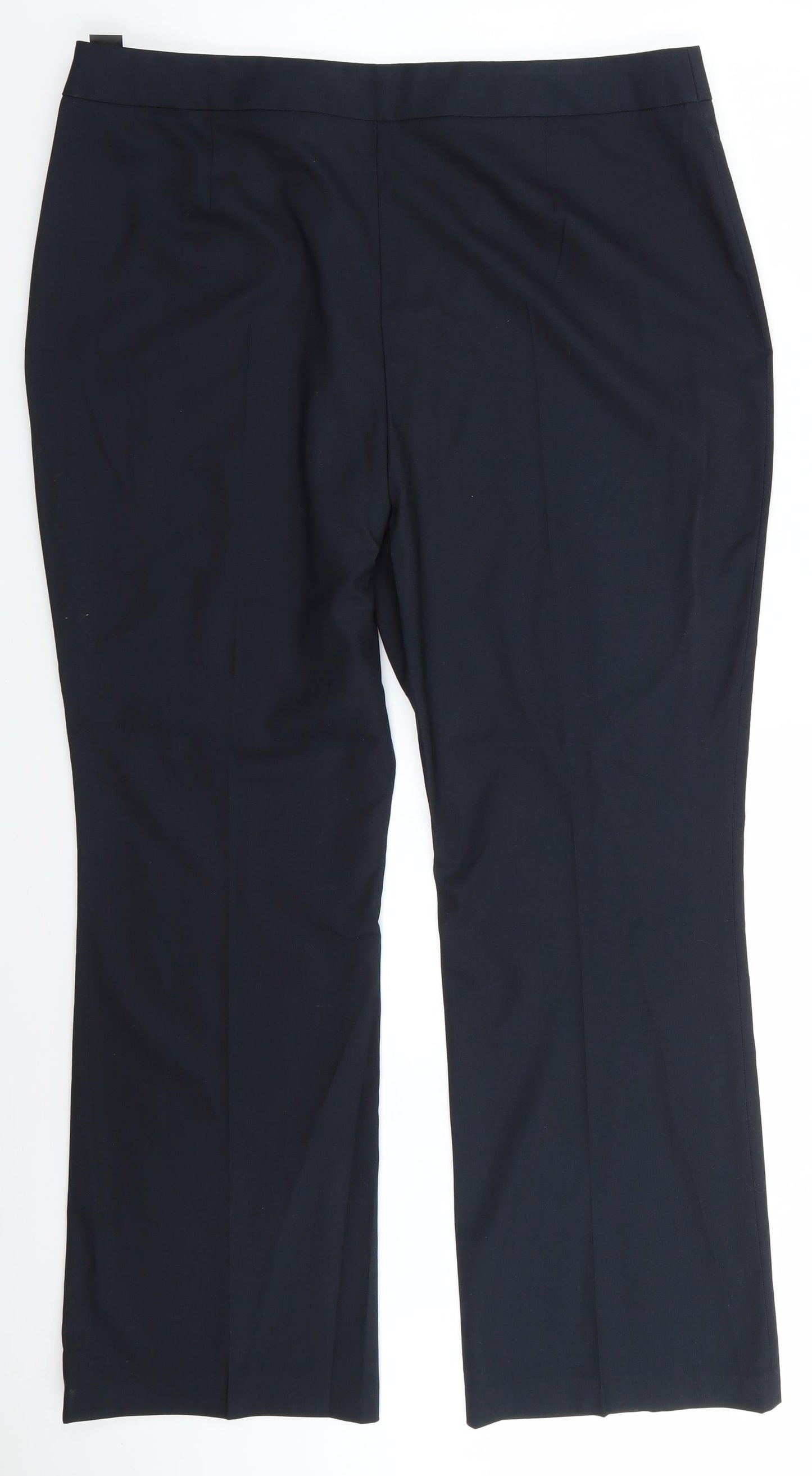 Marks and Spencer Womens Blue  Polyester Trousers  Size 20 L30 in Regular  - Size Zip