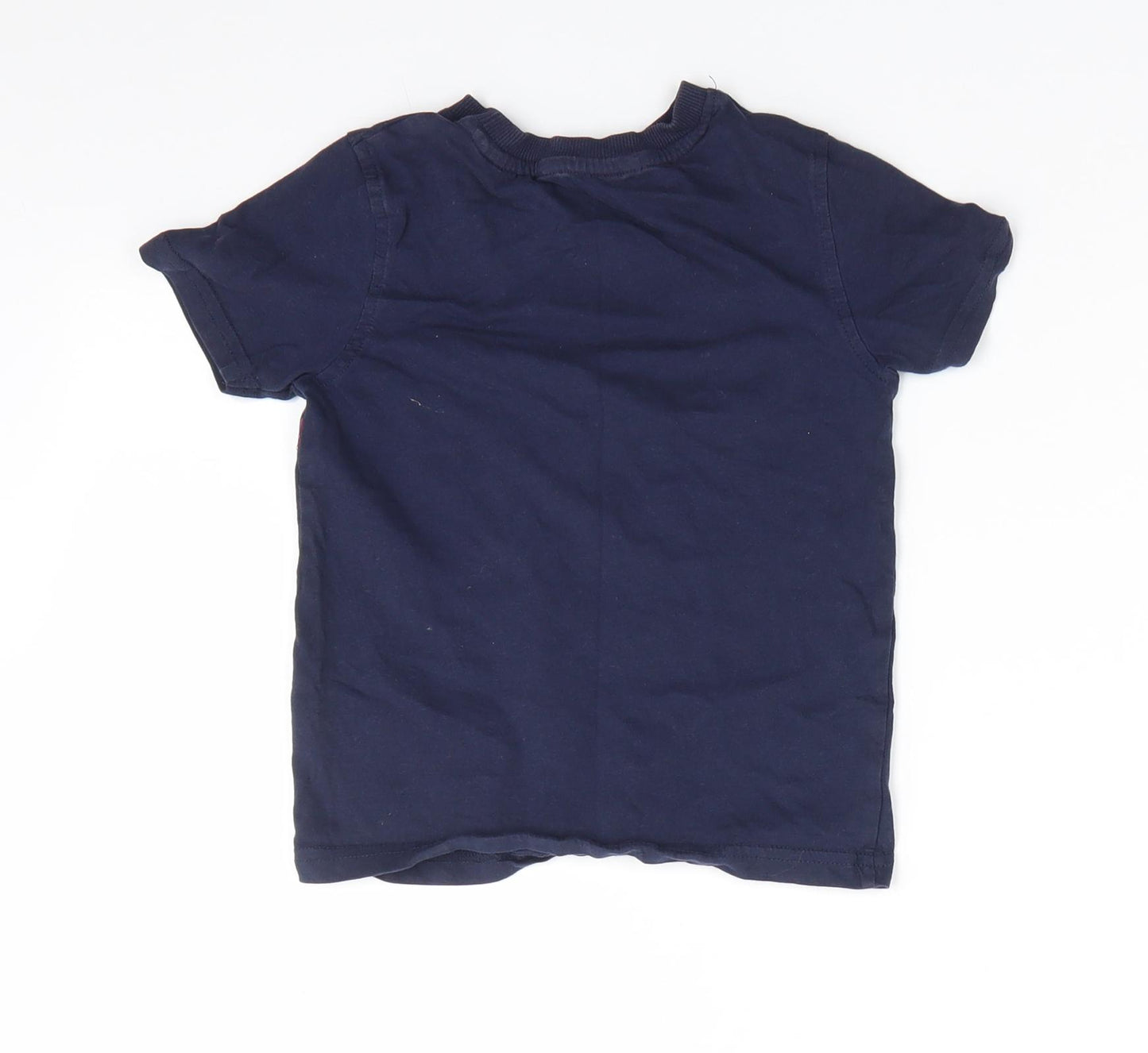 George Boys Blue Animal Print Cotton Basic T-Shirt Size 3-4 Years Round Neck  - Dinasour Navy Blue My Nana is a Superhero