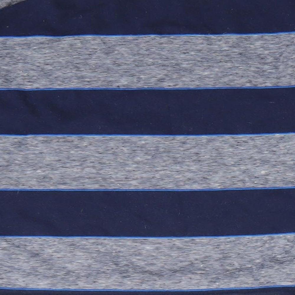 Primark Boys Blue Striped Cotton Pullover Casual Size 3-4 Years Round Neck