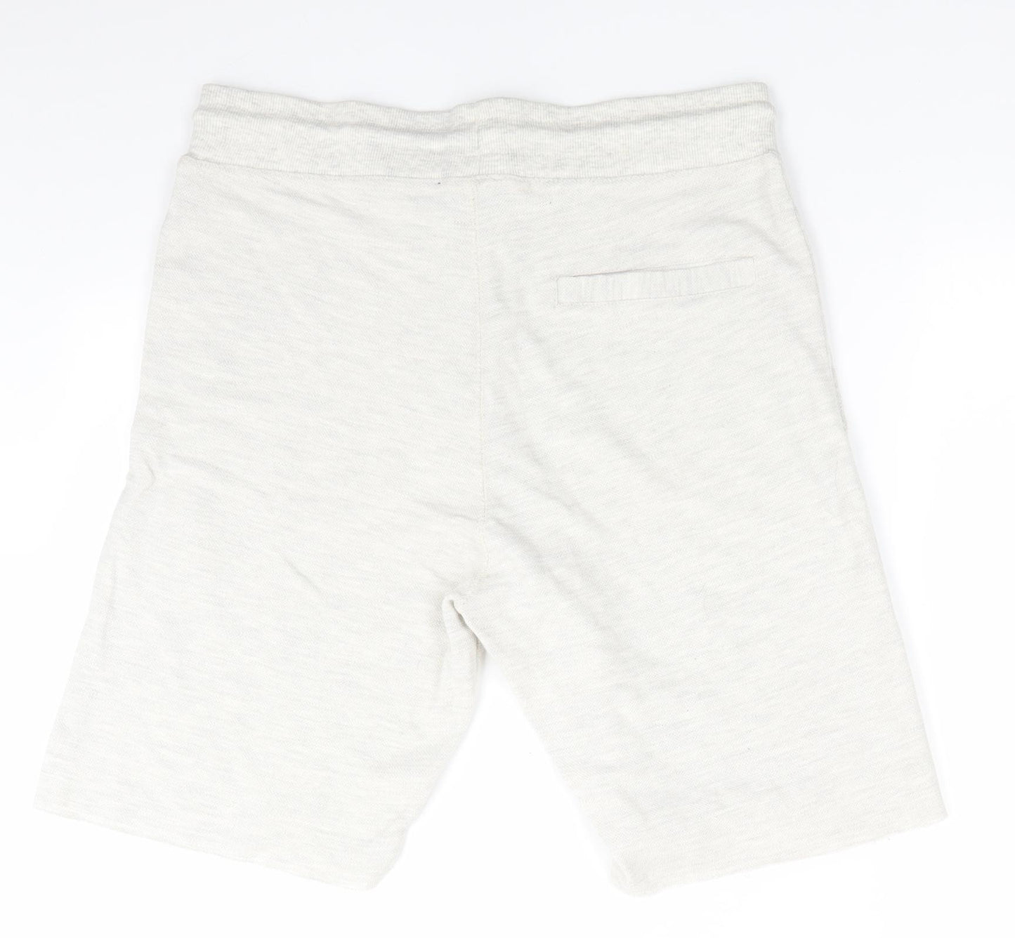 New Look Men Mens Grey  Cotton Sweat Shorts Size M L9 in Regular  - White Grey Mix