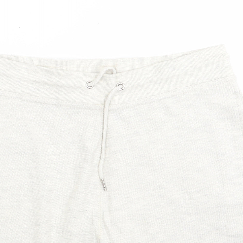 New Look Men Mens Grey  Cotton Sweat Shorts Size M L9 in Regular  - White Grey Mix
